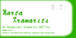 marta kramarits business card